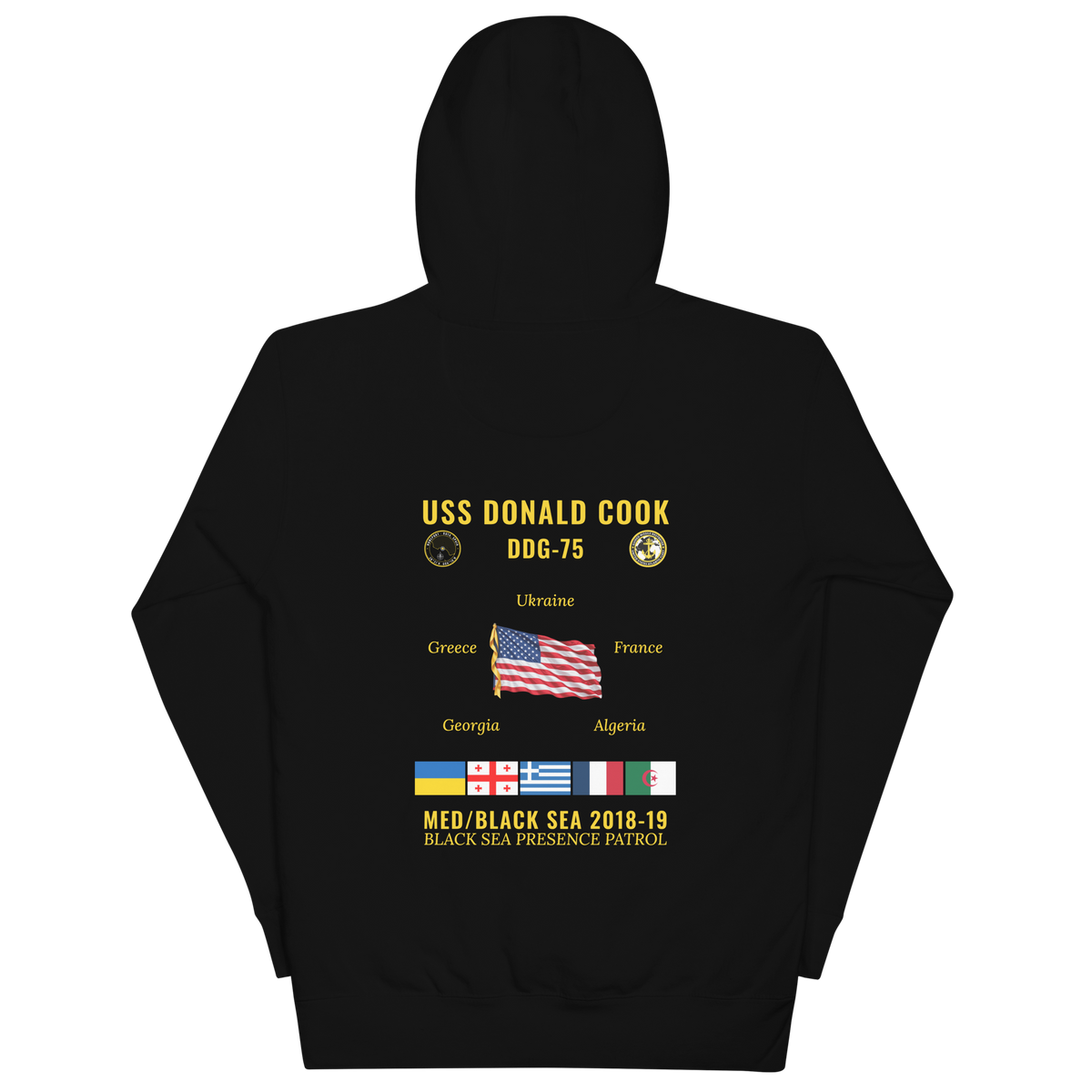 USS Donald Cook (DDG-75) 2018-19 Med/Black Sea Cruise Hoodie