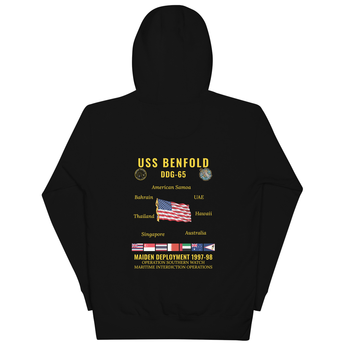 USS Benfold (DDG-65) 1997-98 Maiden Deployment Cruise Hoodie