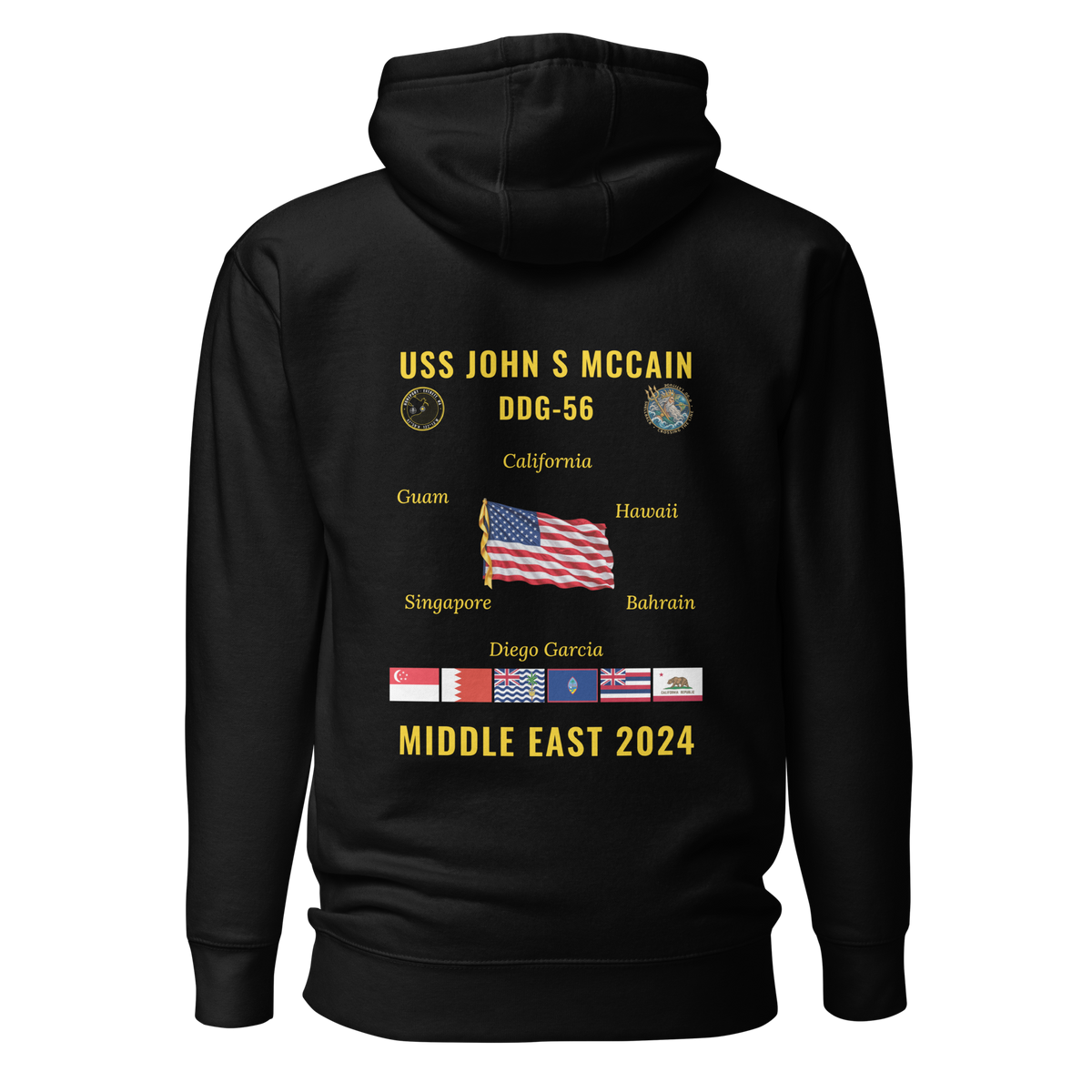 USS John S McCain (DDG-56) 2024 Middle East Cruise Hoodie