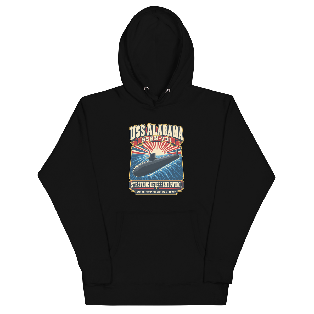 USS Alabama (SSBN-731) Deterrent Patrol Hoodie - Design 1