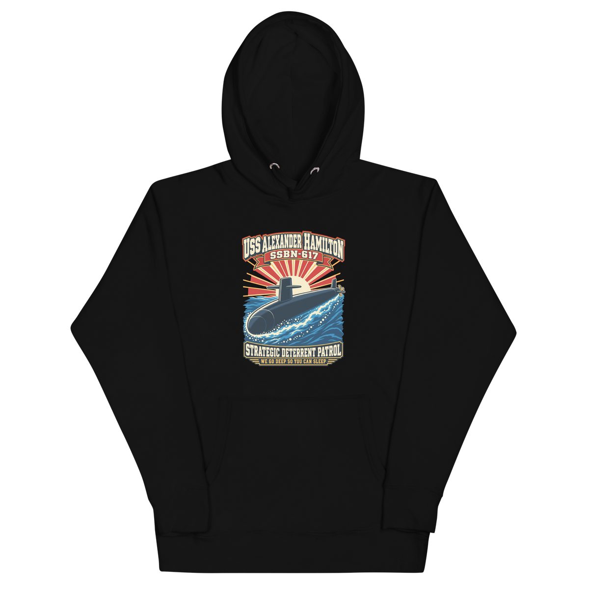 USS Alexander Hamilton (SSBN-617) Deterrent Patrol Hoodie - Retro