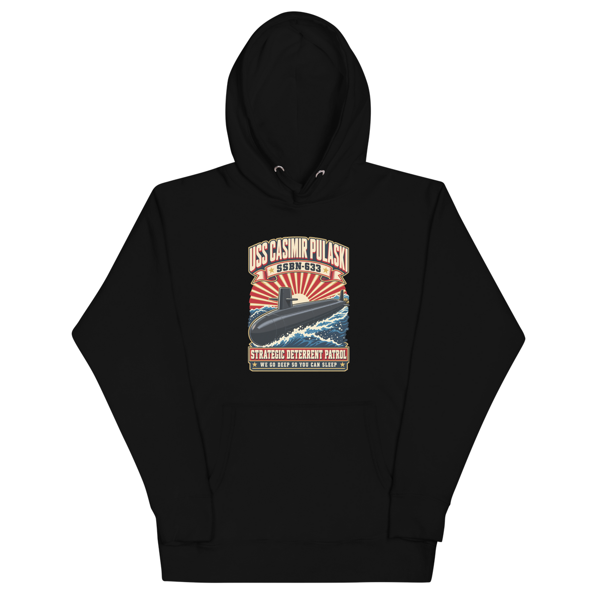 USS Casimir Pulaski (SSBN-633) Deterrent Patrol Hoodie - Retro