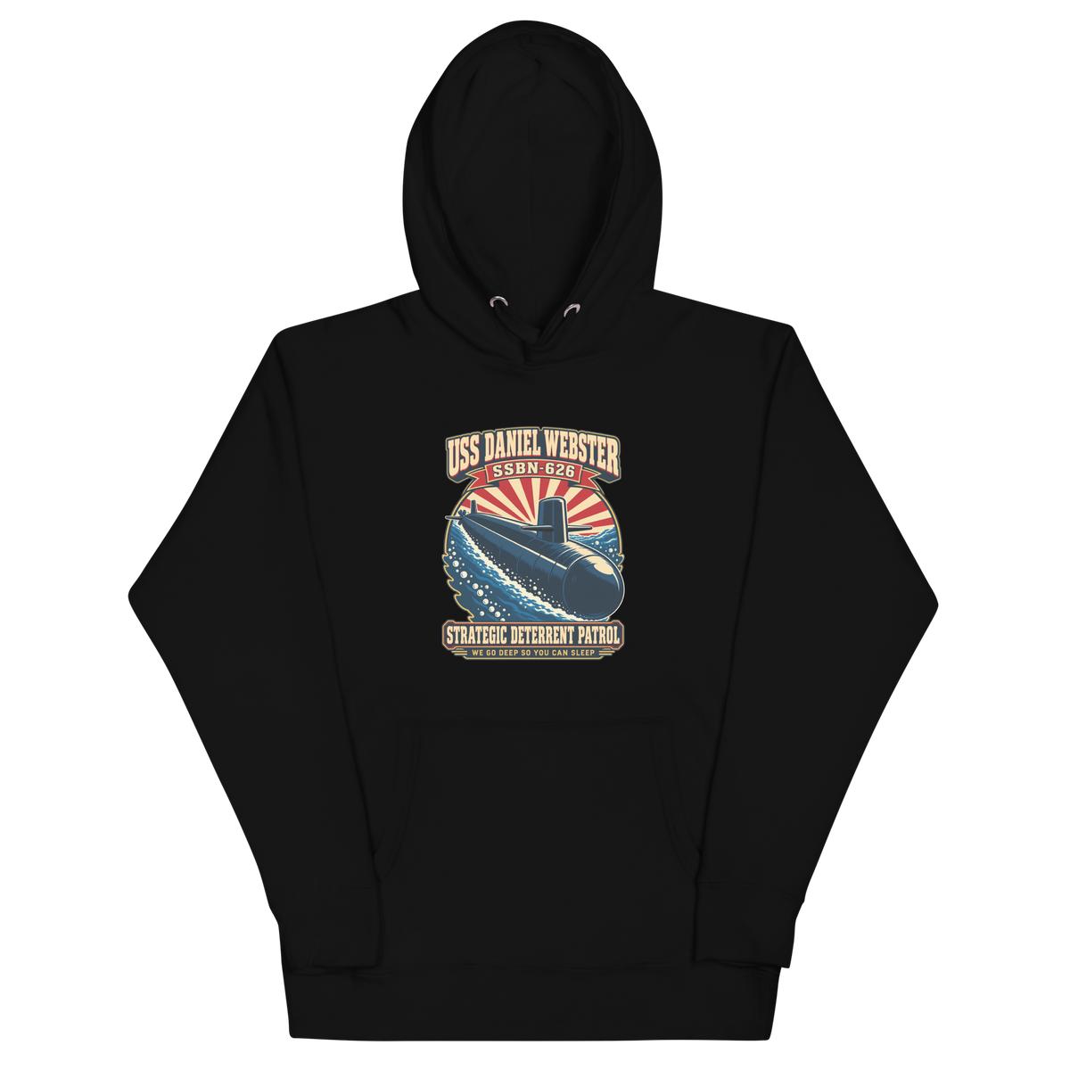 USS Daniel Webster (SSBN-626) Deterrent Patrol Hoodie - Retro