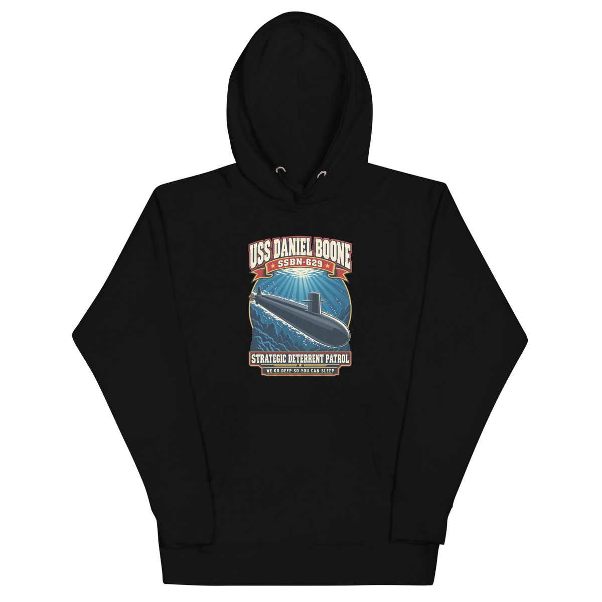 USS Daniel Boone (SSBN-629) Deterrent Patrol Hoodie - Retro