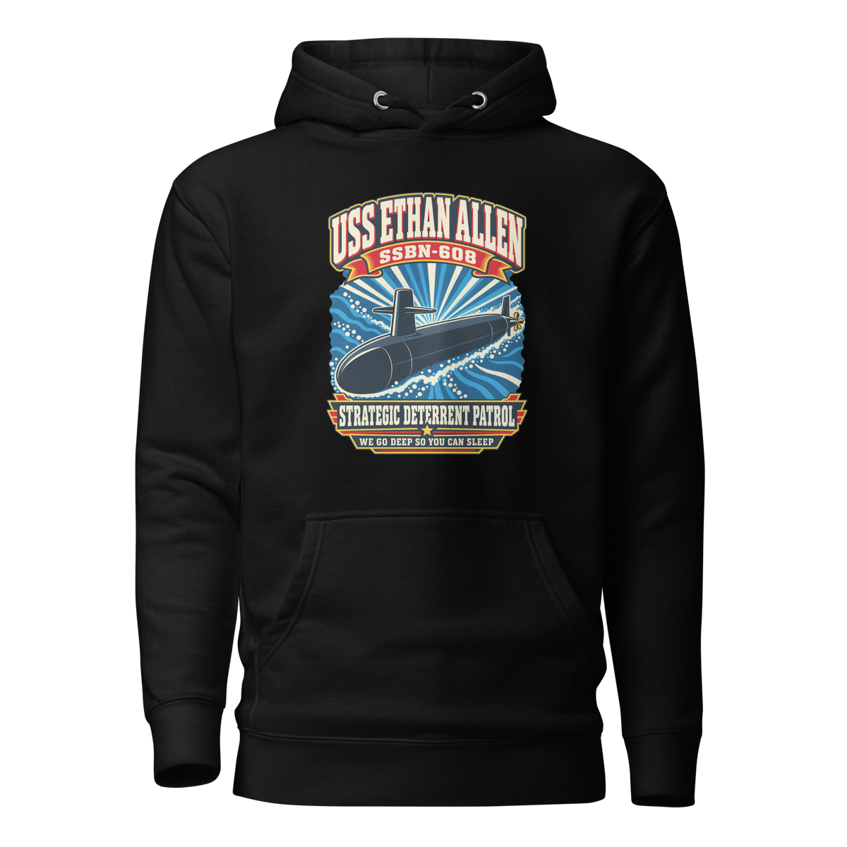 USS Ethan Allen (SSBN-608) Deterrent Patrol Hoodie - Retro