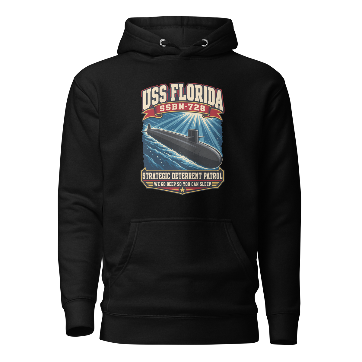 USS Florida (SSBN-728) Deterrent Patrol Hoodie - Retro