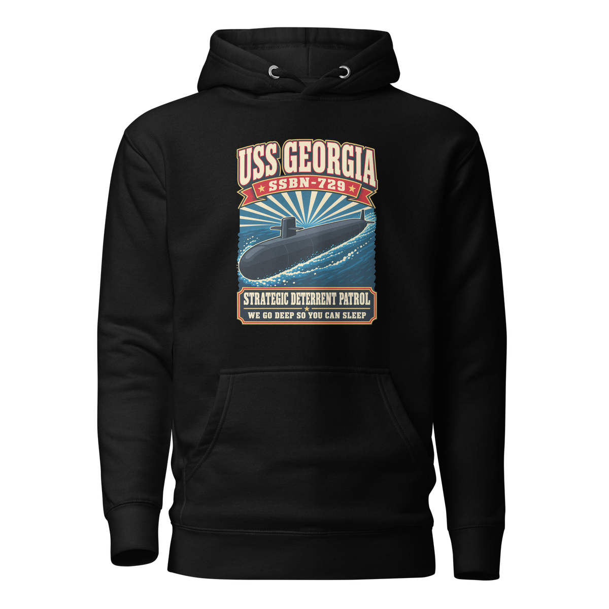 USS Georgia (SSBN-729) Deterrent Patrol Hoodie - Retro