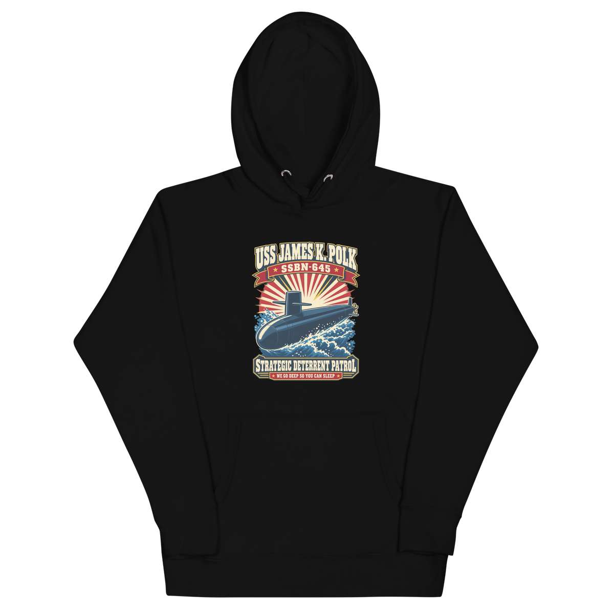 USS James K. Polk (SSBN-645) Deterrent Patrol Hoodie - Retro