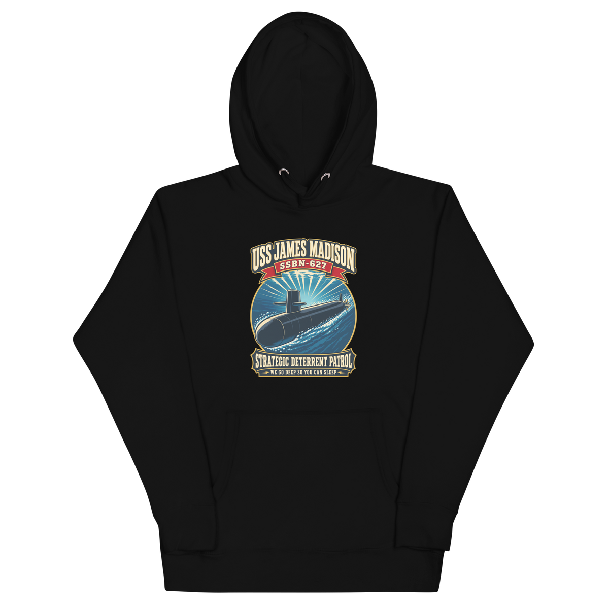 USS James Madison (SSBN-627) Deterrent Patrol Hoodie - Retro