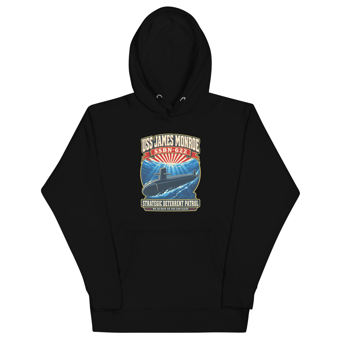 USS James Monroe (SSBN-622) Deterrent Patrol Hoodie - Retro