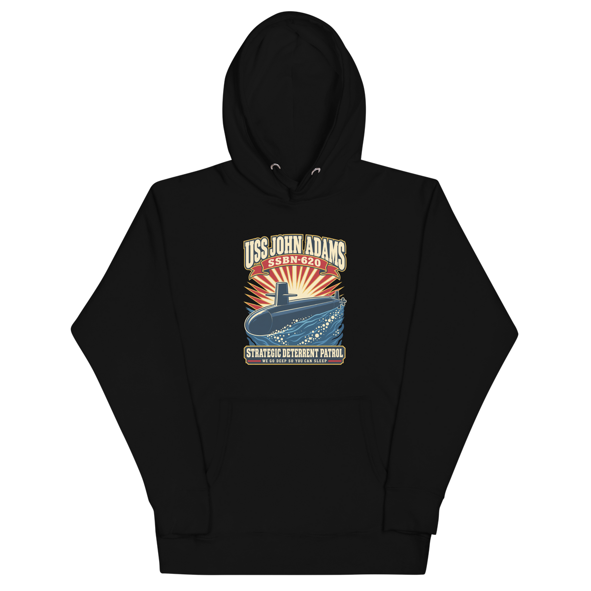 USS John Adams (SSBN-620) Deterrent Patrol Hoodie - Retro