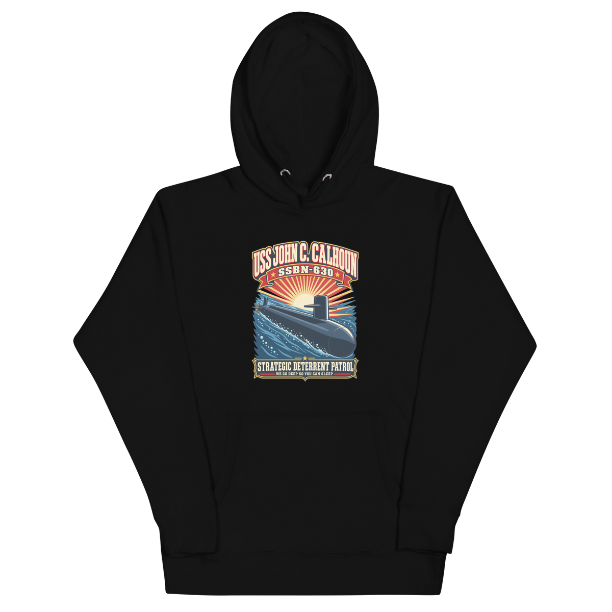 USS John C. Calhoun (SSBN-630) Deterrent Patrol Hoodie - Retro