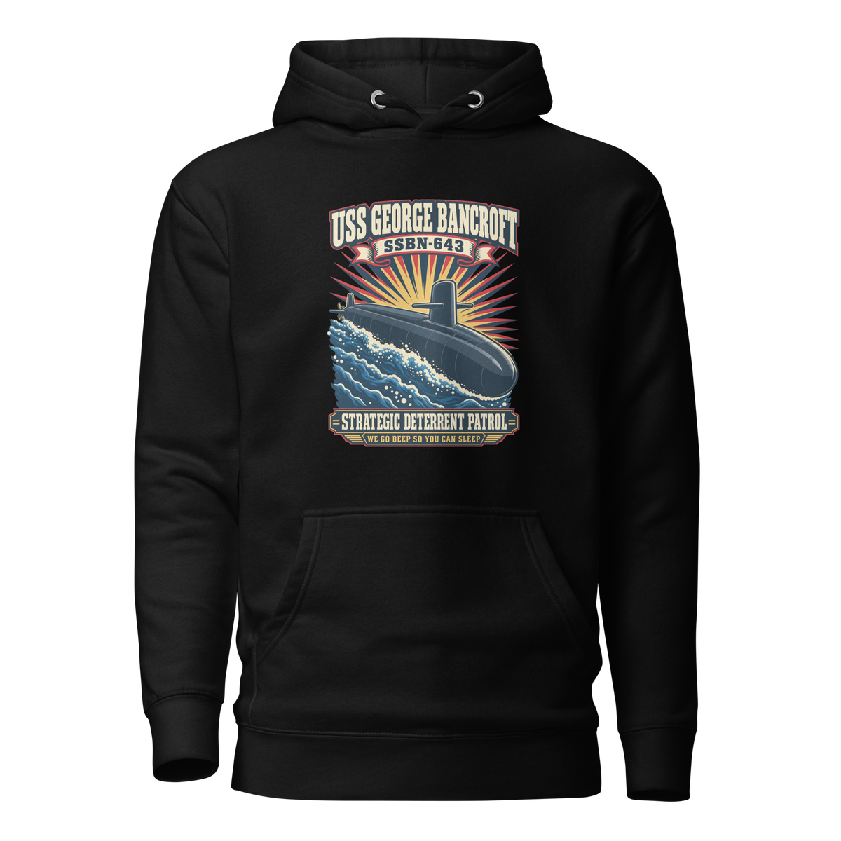 USS George Bancroft (SSBN-643) Deterrent Patrol Hoodie - Retro
