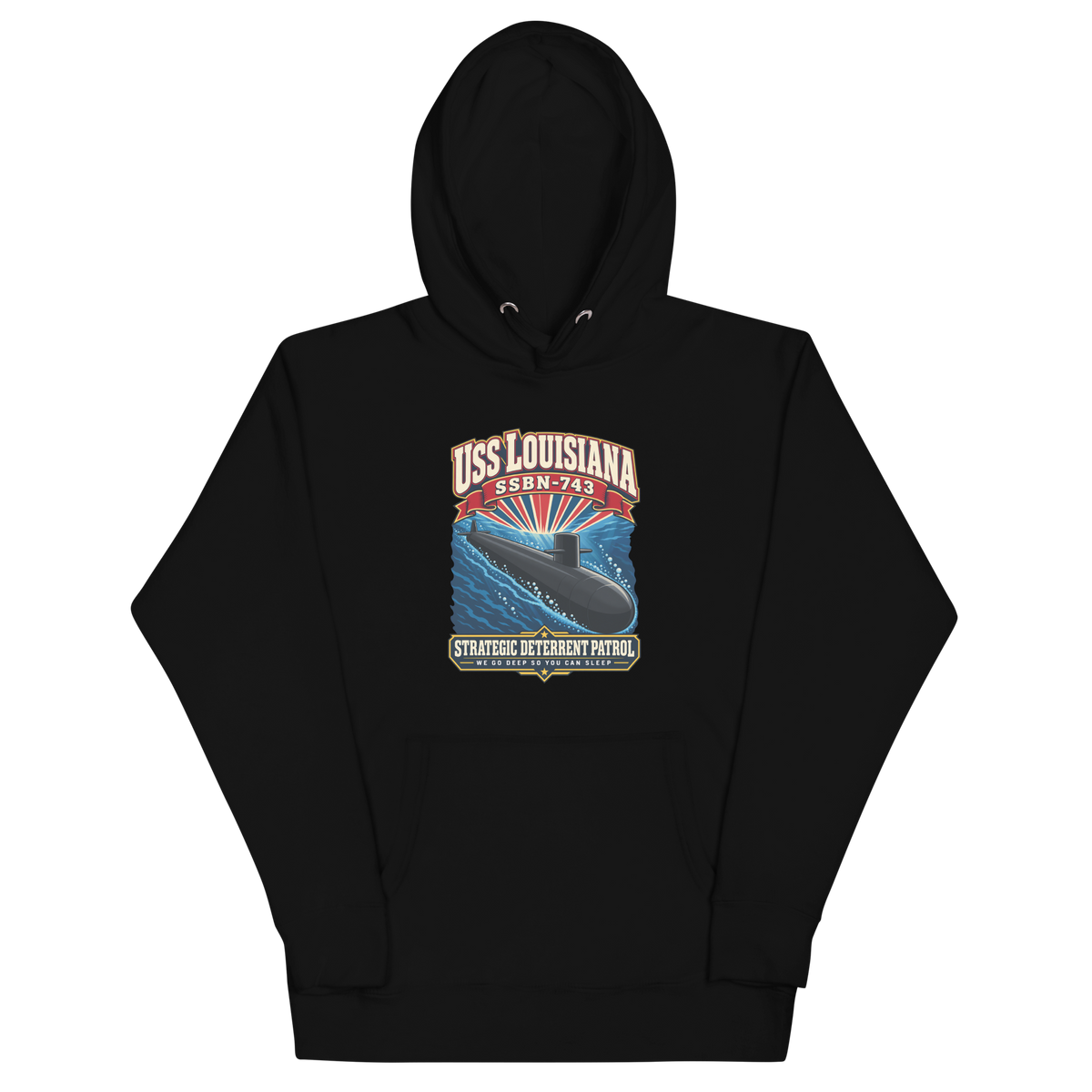 USS Louisiana (SSBN-743) Deterrent Patrol Hoodie - Retro