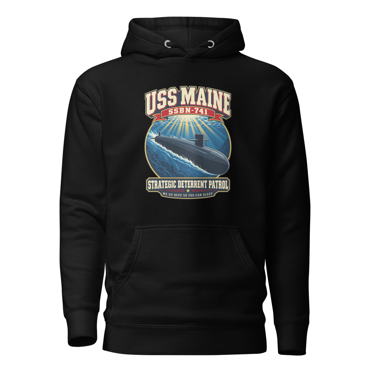 USS Maine (SSBN-741) Deterrent Patrol Hoodie - Retro