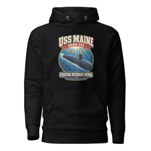 USS Maine (SSBN-741) Deterrent Patrol Hoodie - Retro