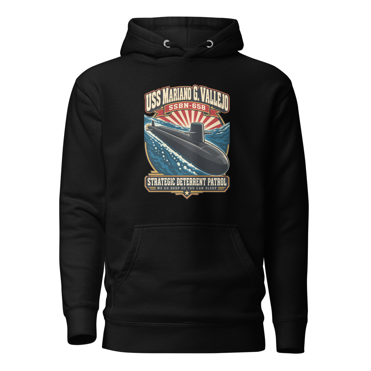 USS Mariano G. Vallejo (SSBN-658) Deterrent Patrol Hoodie - Retro