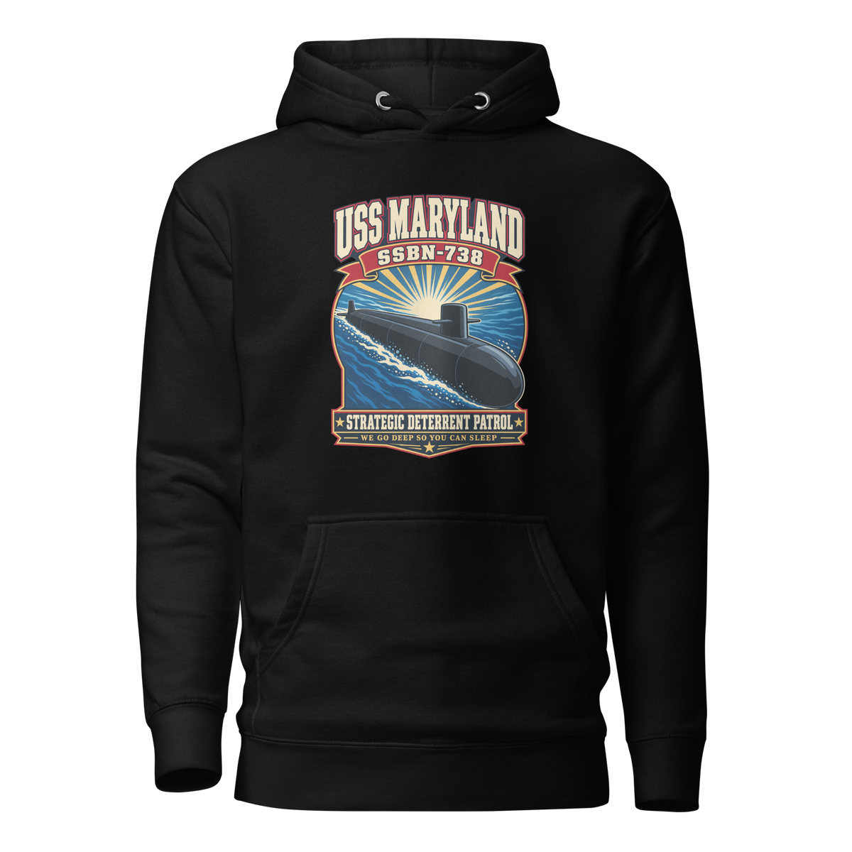 USS Maryland (SSBN-738) Deterrent Patrol Hoodie - Retro