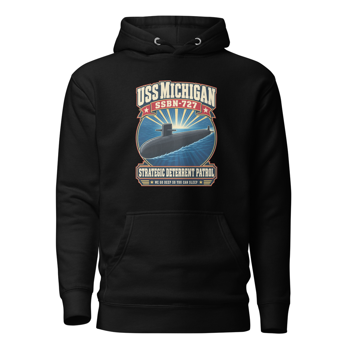 USS Michigan (SSBN-727) Deterrent Patrol Hoodie - Retro