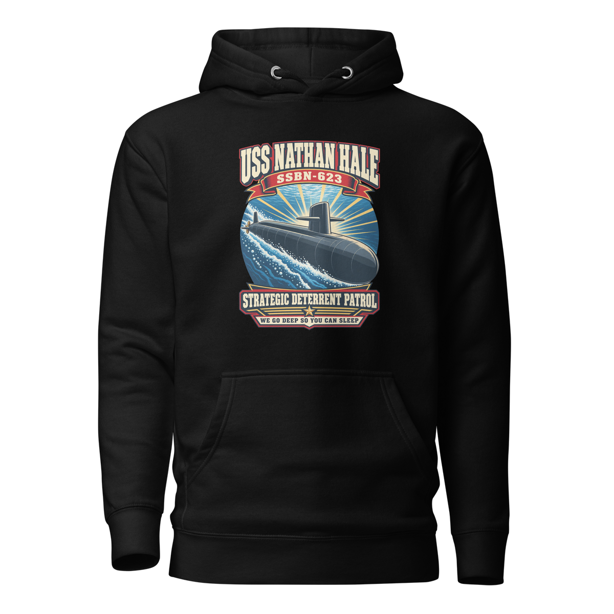 USS Nathan Hale (SSBN-623) Deterrent Patrol Hoodie - Retro