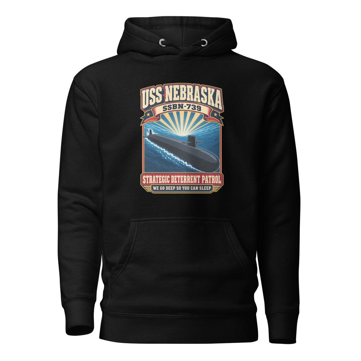 USS Nebraska (SSBN-739) Deterrent Patrol Hoodie - Retro