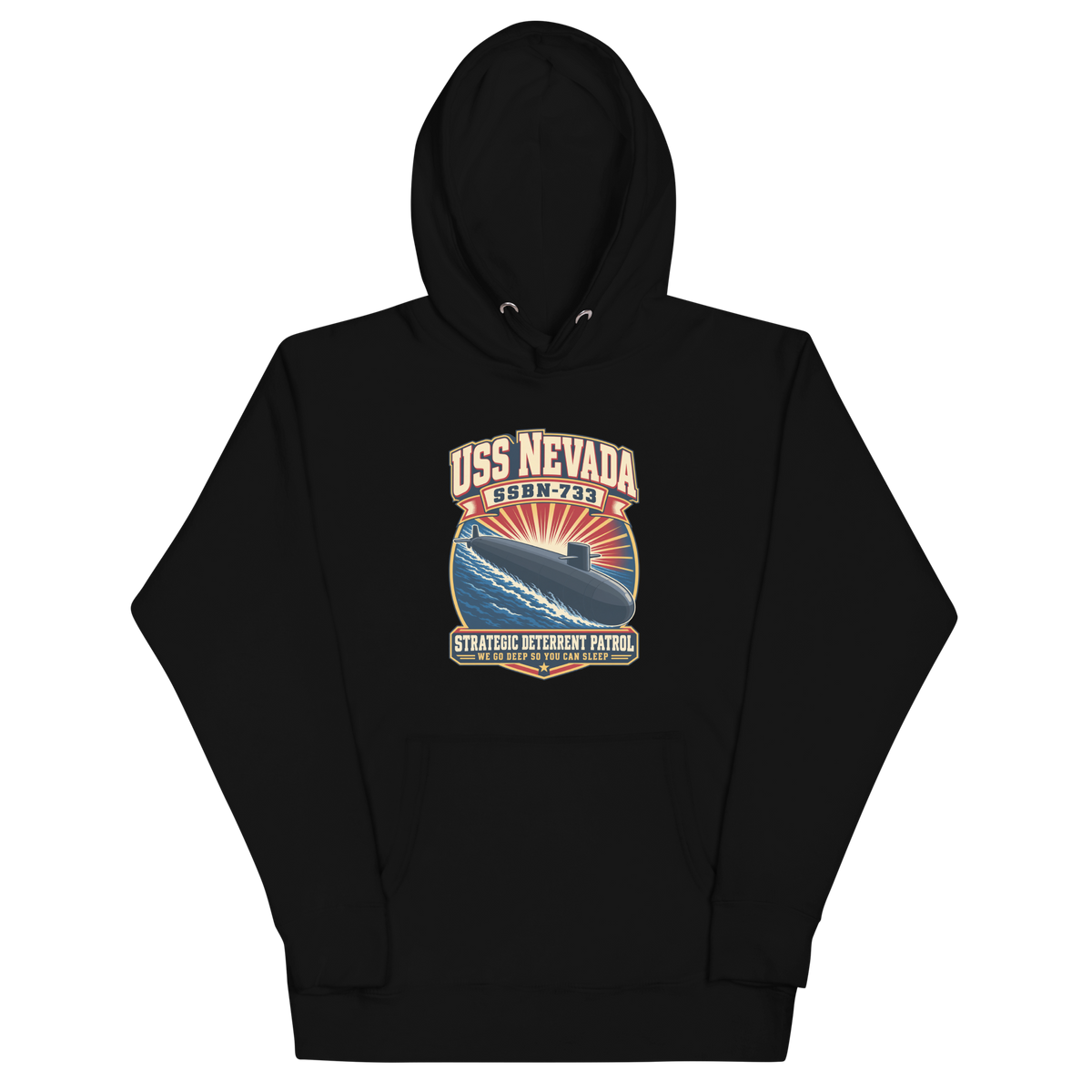 USS Nevada (SSBN-733) Deterrent Patrol Hoodie - Retro