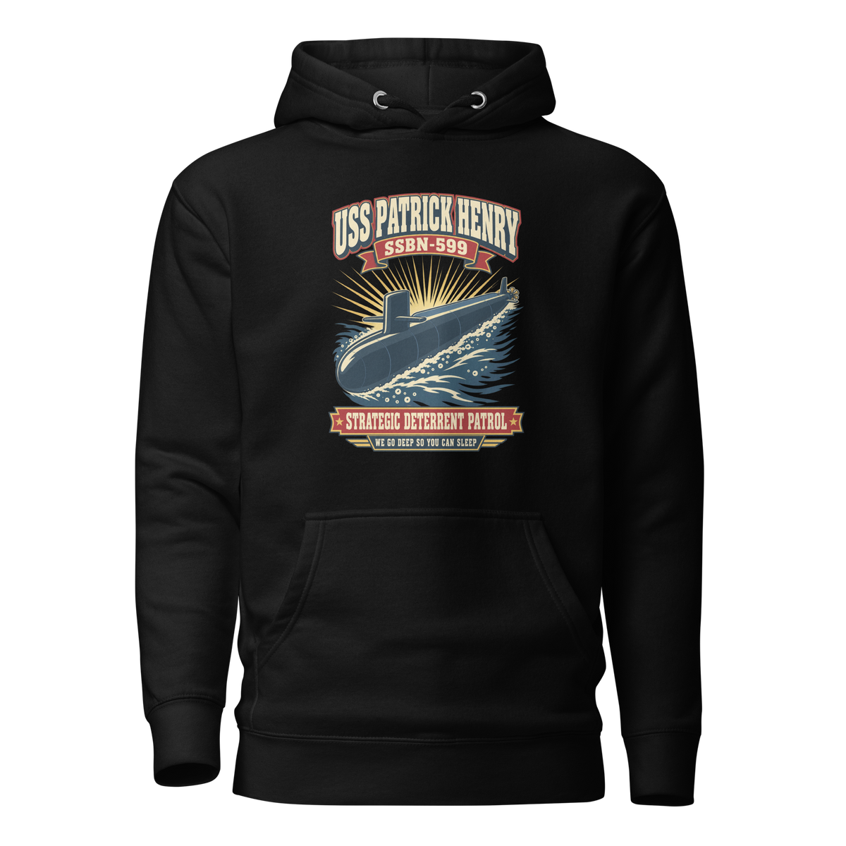 USS Patrick Henry (SSBN-599) Deterrent Patrol Hoodie - Retro