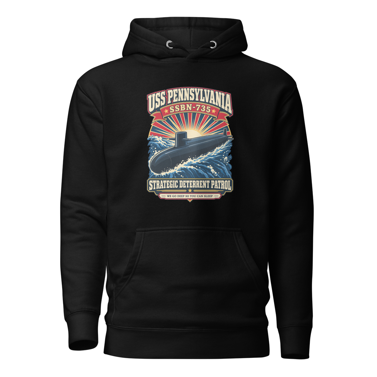 USS Pennsylvania (SSBN-735) Deterrent Patrol Hoodie - Retro