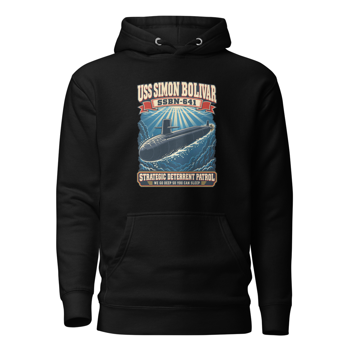 USS Simon Bolivar (SSBN-641) Deterrent Patrol Hoodie - Retro