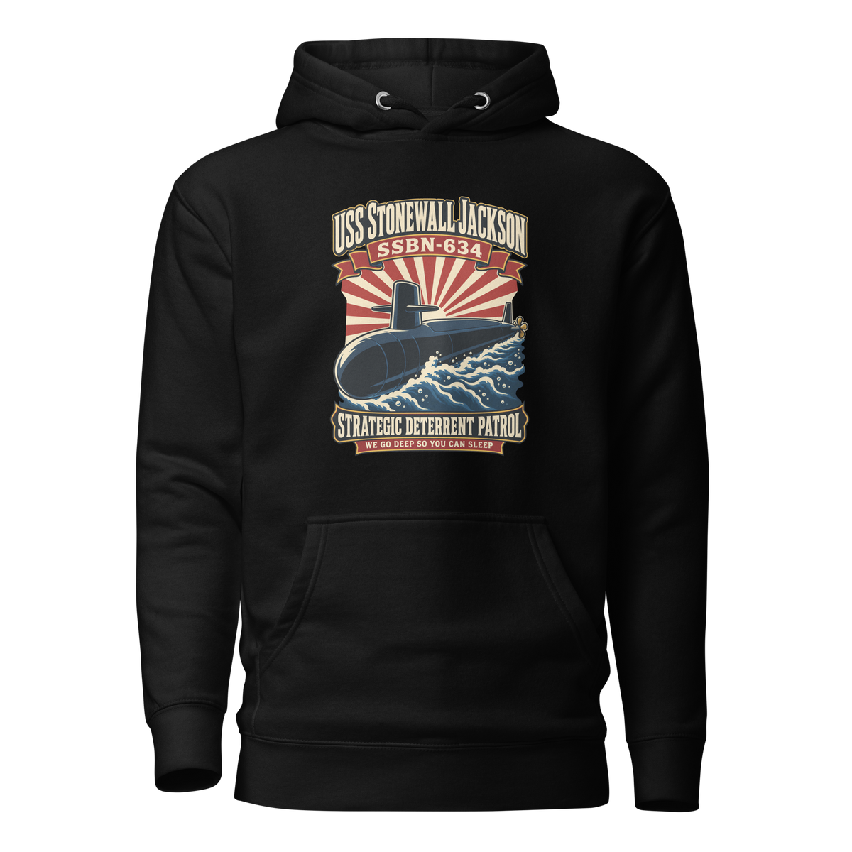 USS Stonewall Jackson (SSBN-634) Deterrent Patrol Hoodie - Retro