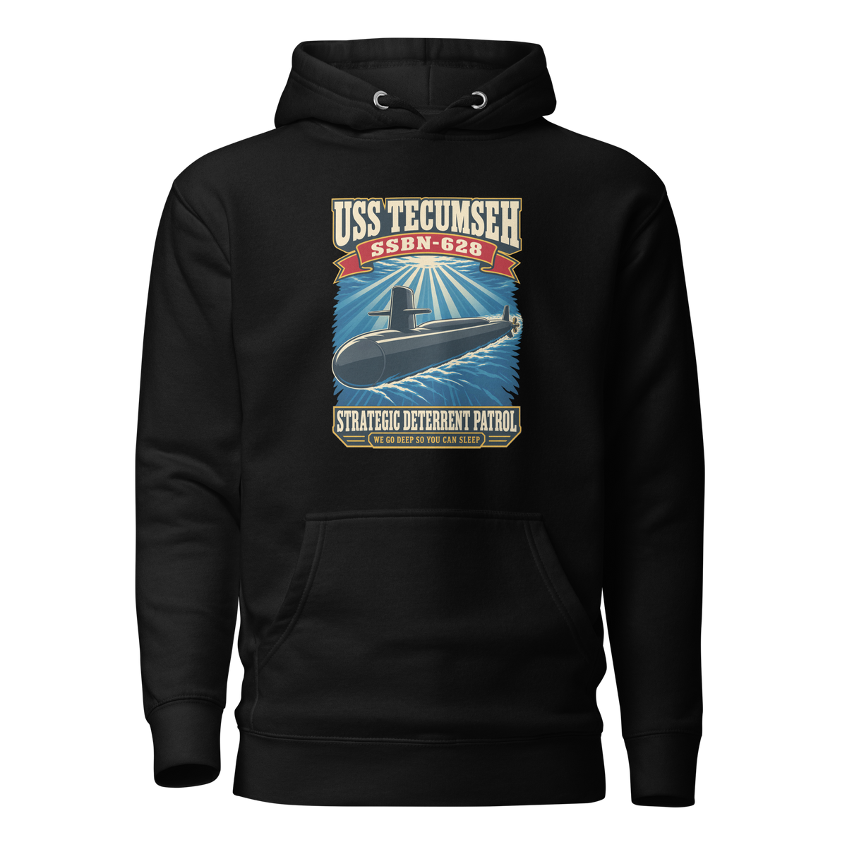 USS Tecumseh (SSBN-628) Deterrent Patrol Hoodie - Retro