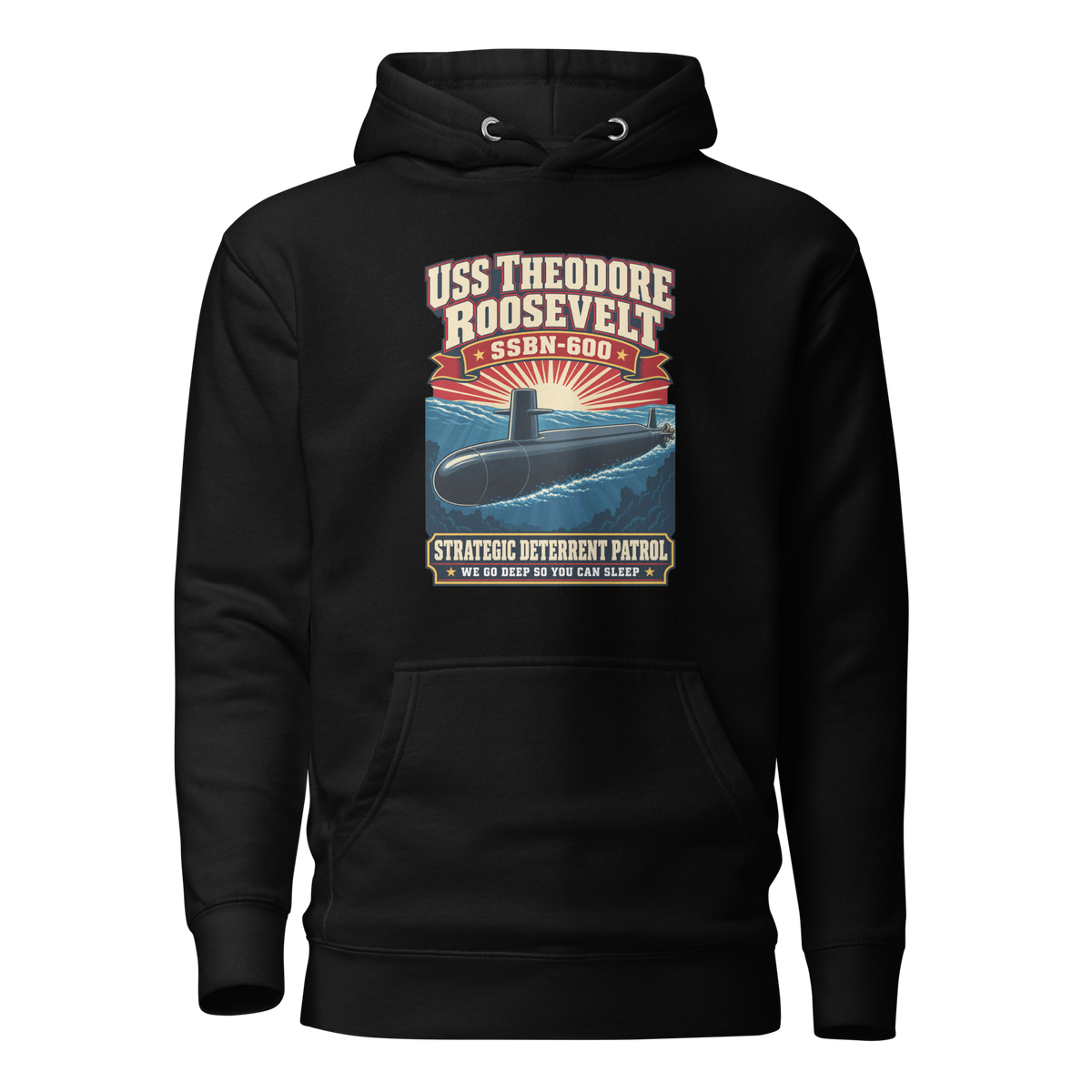 USS Theodore Roosevelt (SSBN-600) Deterrent Patrol Hoodie - Retro