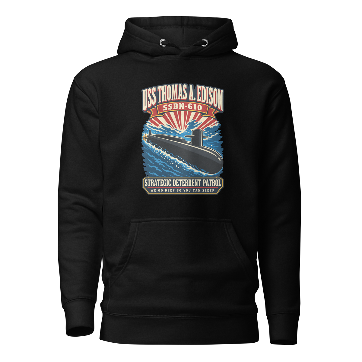 USS Thomas A. Edison (SSBN-610) Deterrent Patrol Hoodie - Retro