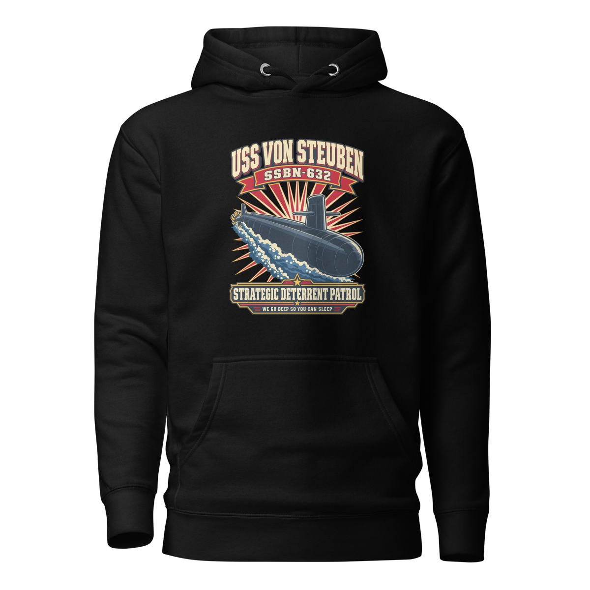 USS Von Steuben (SSBN-632) Deterrent Patrol Hoodie - Retro