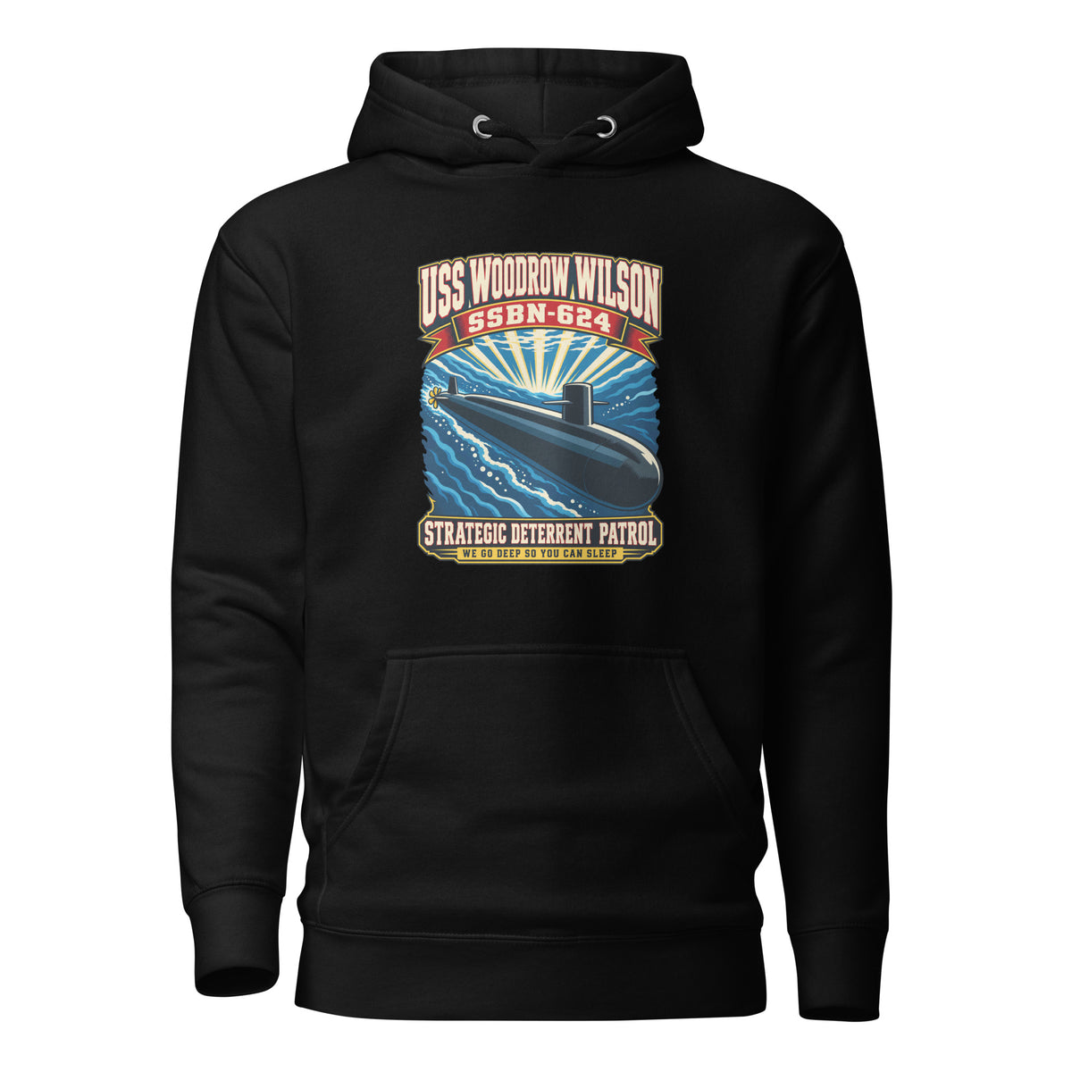 USS Woodrow Wilson (SSBN-624) Deterrent Patrol Hoodie - Retro