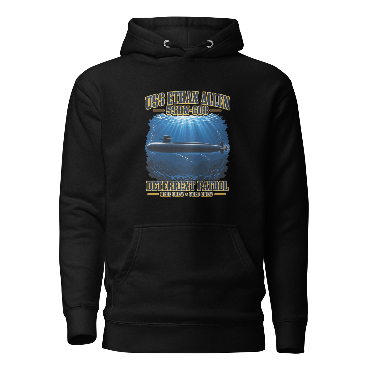 USS Ethan Allen (SSBN-608) Deterrent Patrol Hoodie - Deep Water