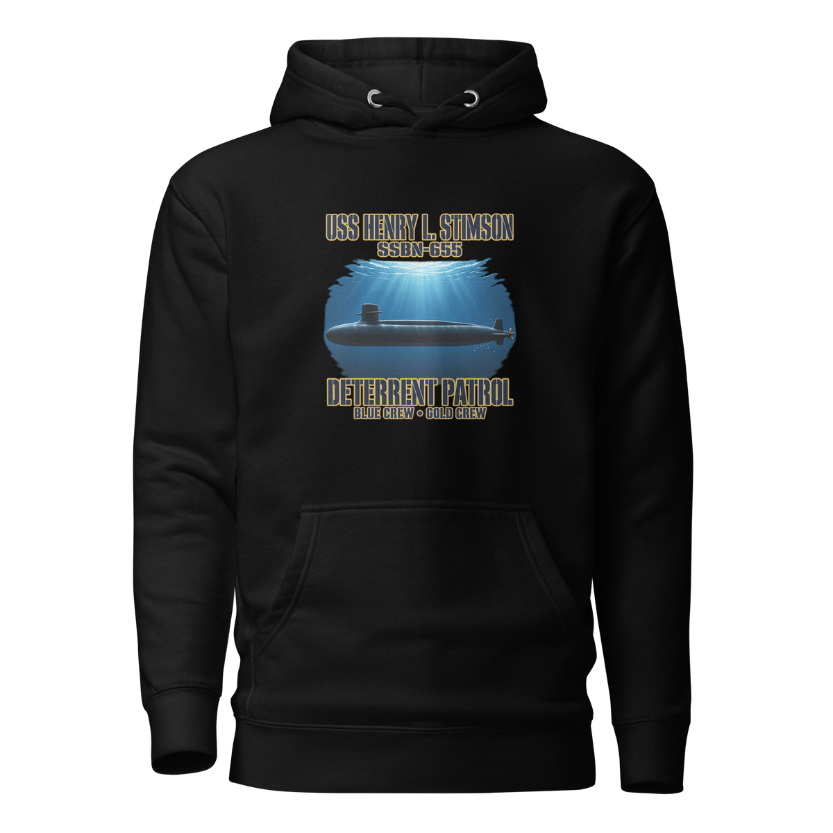 USS Henry L. Stimson (SSBN-655) Deterrent Patrol Hoodie - Deep Water