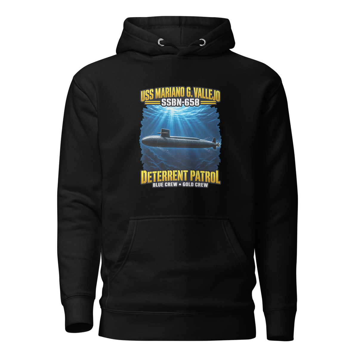 USS Mariano G. Vallejo (SSBN-658) Deterrent Patrol Hoodie - Deep Water