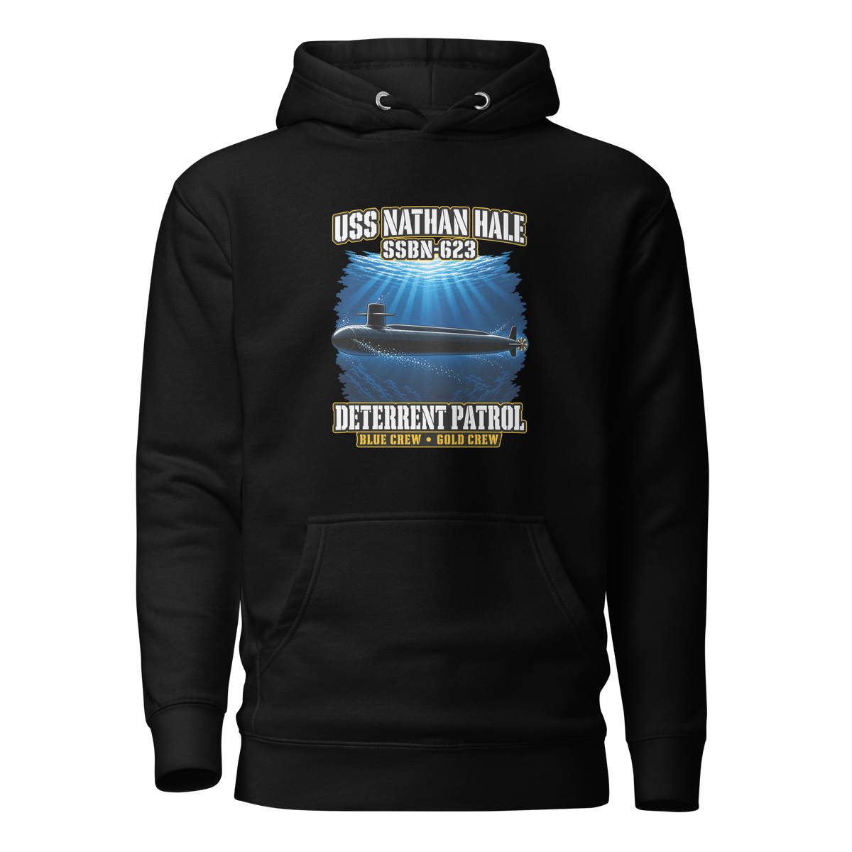 USS Nathan Hale (SSBN-623) Deterrent Patrol Hoodie - Deep Water