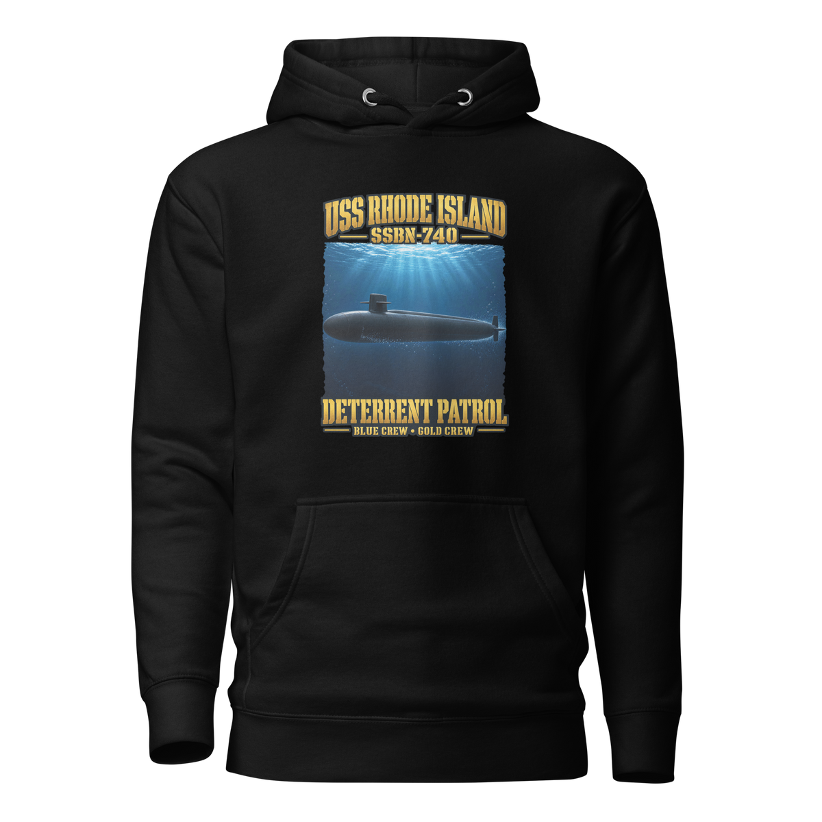 USS Rhode Island (SSBN-740) Deterrent Patrol Hoodie - Deep Water