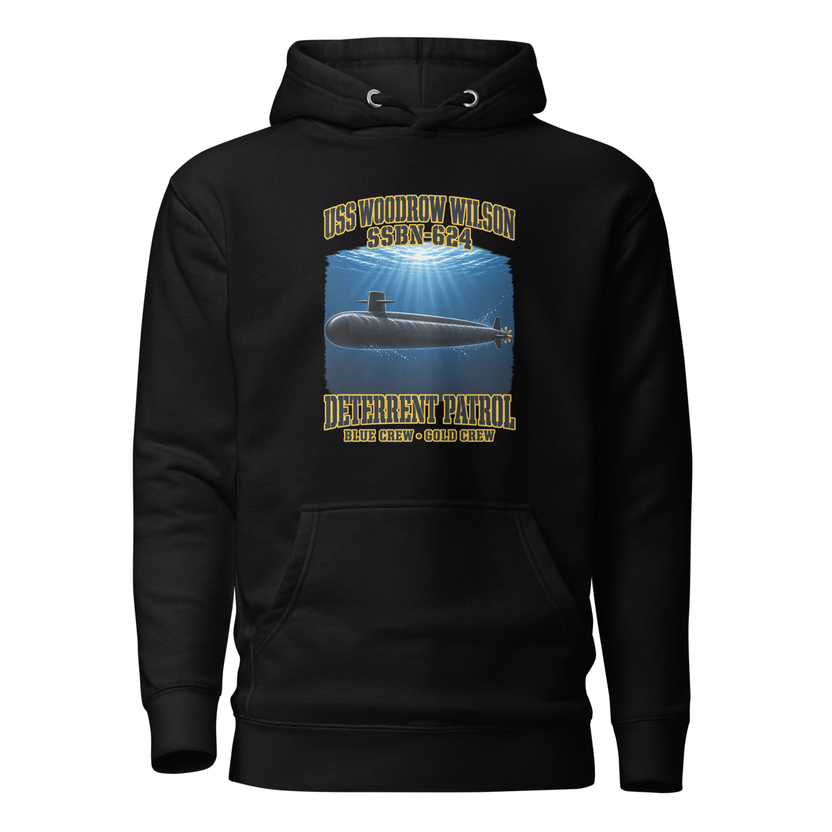 USS Woodrow Wilson (SSBN-624) Deterrent Patrol Hoodie - Deep Water