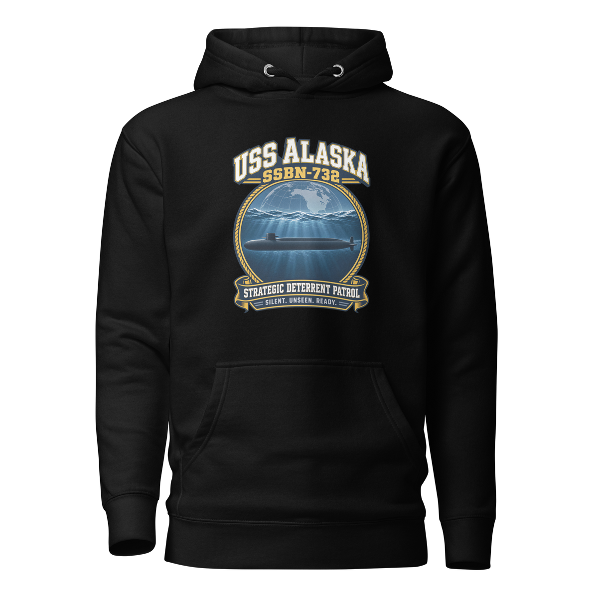 USS Alaska (SSBN-732) Deterrent Patrol Hoodie - Emblem
