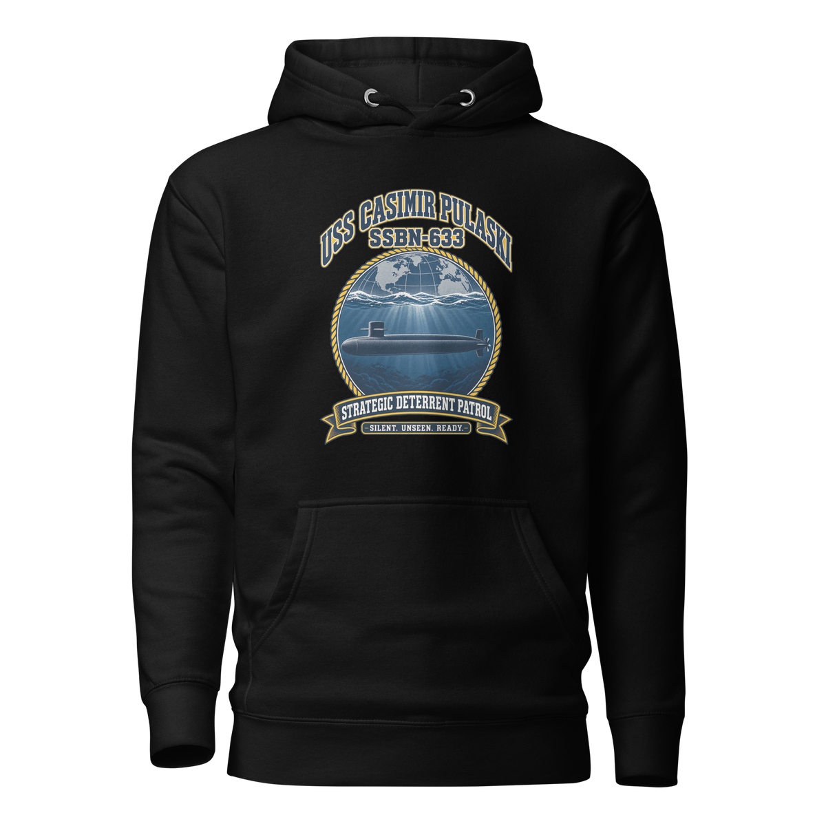 USS Casimir Pulaski (SSBN-633) Deterrent Patrol Hoodie - Emblem
