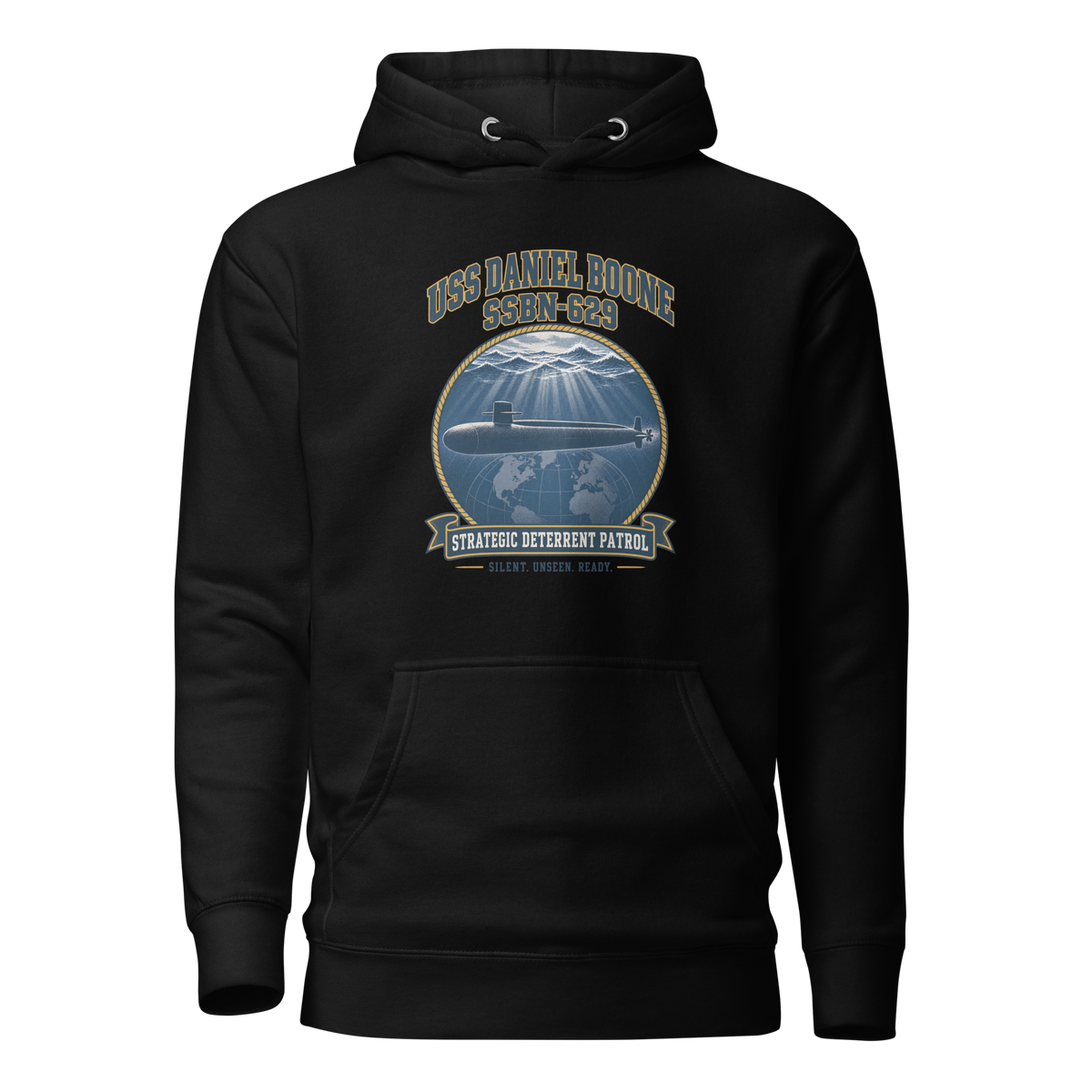 USS Daniel Boone (SSBN-629) Deterrent Patrol Hoodie - Emblem