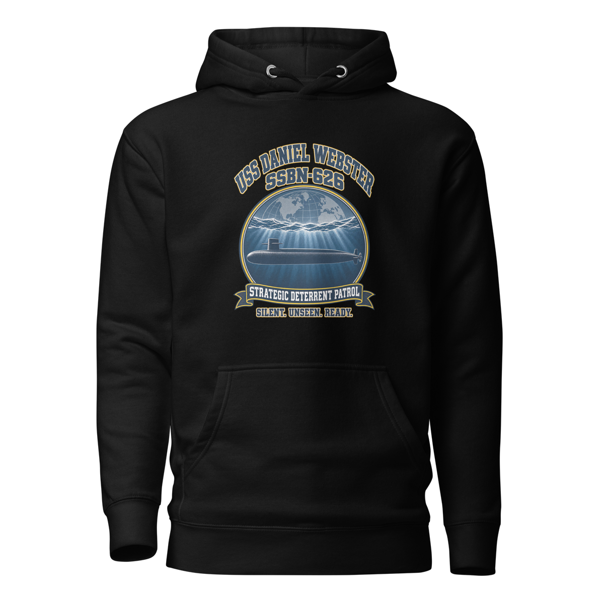 USS Daniel Webster (SSBN-626) Deterrent Patrol Hoodie - Emblem
