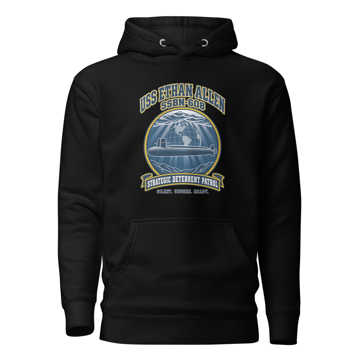 USS Ethan Allen (SSBN-608) Deterrent Patrol Hoodie - Emblem