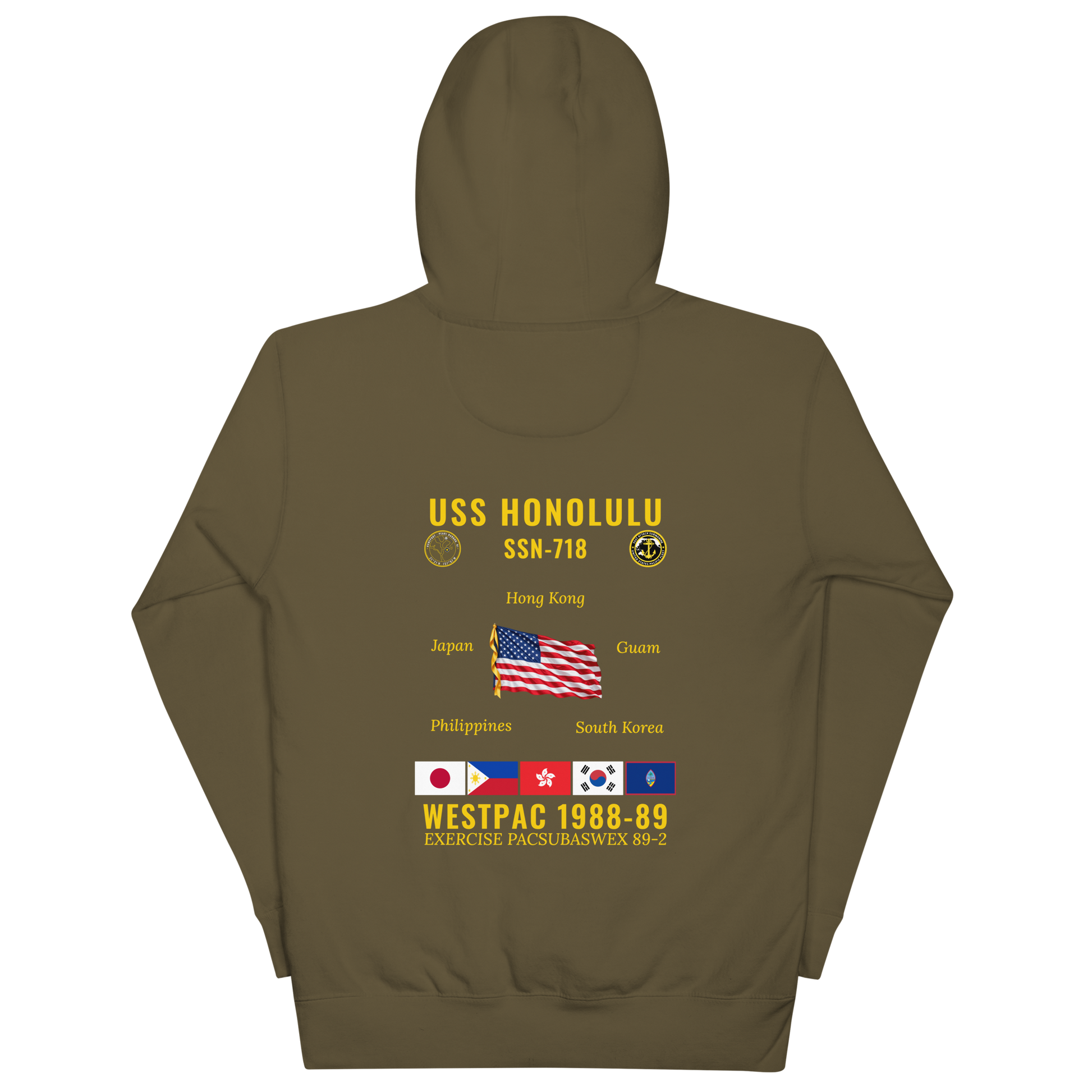 USS Honolulu (SSN-718) 1988-89 WestPac Cruise Hoodie