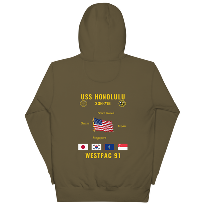 USS Honolulu (SSN-718) 1991 WestPac Cruise Hoodie