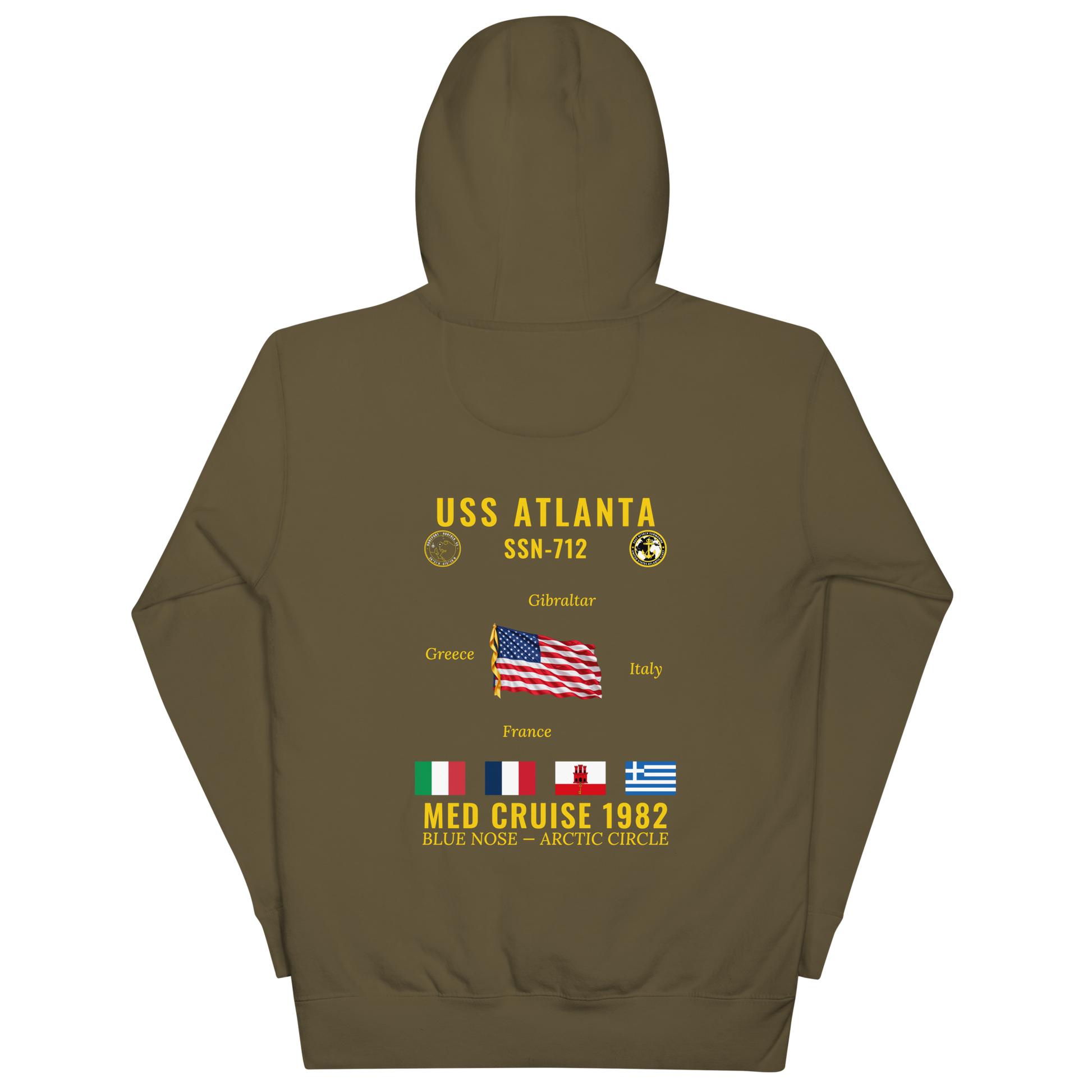 USS Atlanta (SSN-712) 1982 Med Cruise Hoodie