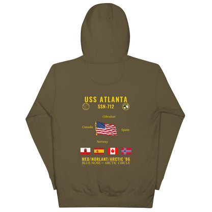 USS Atlanta (SSN-712) 1986 Med/NORLANT/Arctic Cruise Hoodie